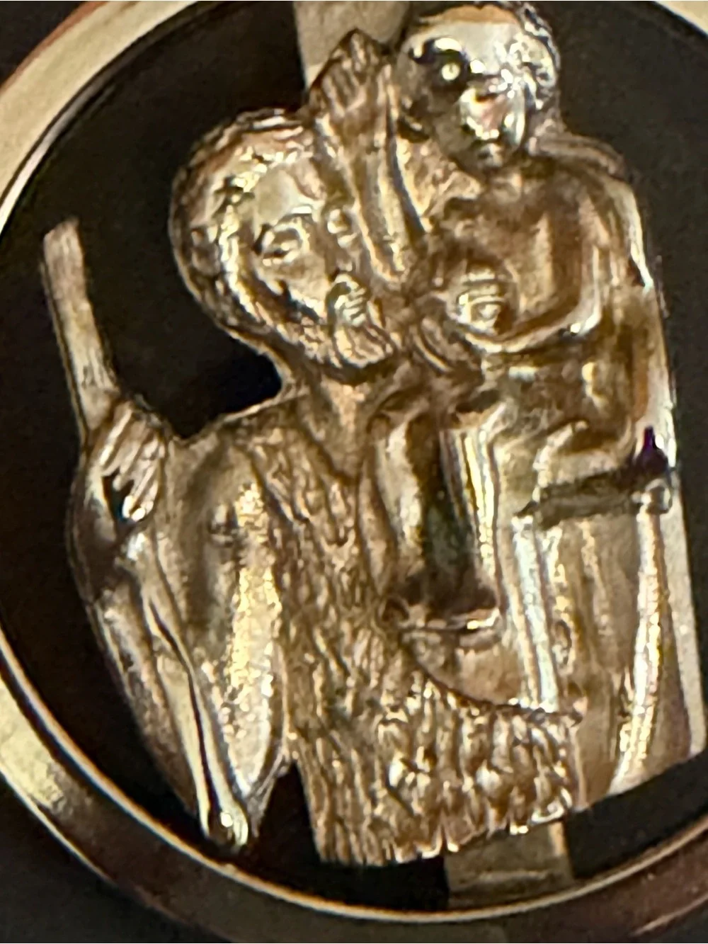 Vintage Silver Rhodium Saint Christopher Money Clip / Visor Religious Silver